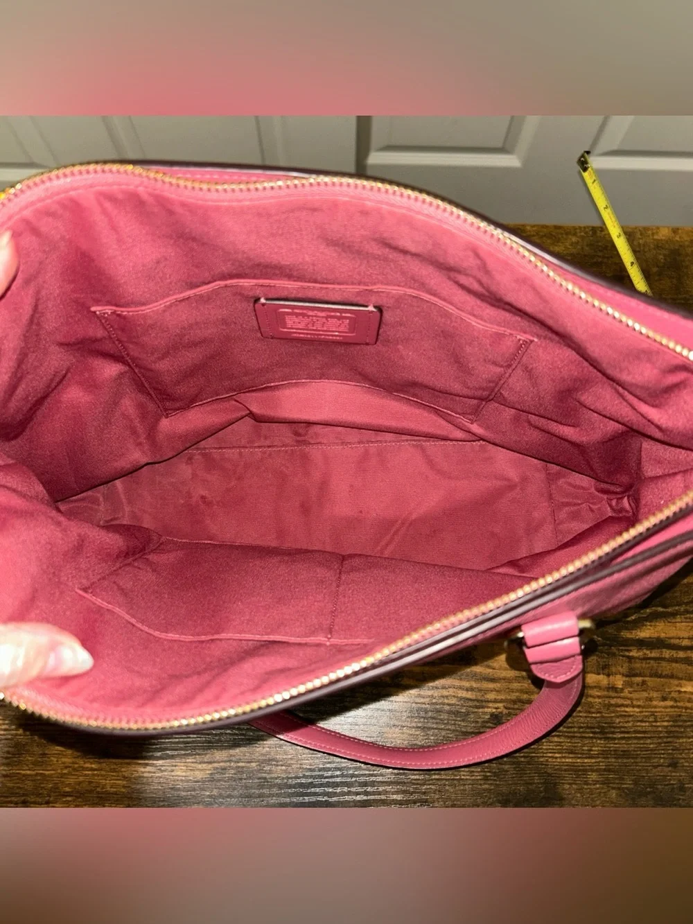 Coach Pebbled Leather Rich Berry Pink Medium Tote